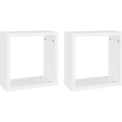 vidaXL Wandschappen kubus 2 st 30x15x30 cm wit