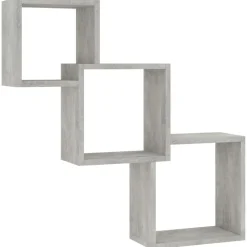 vidaXL Wandschappen kubus 68x15x68 cm bewerkt hout betongrijs