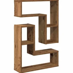 vidaXL Wandschappen kubus 2 st 50x15x50 cm bewerkt hout oud houtkleur