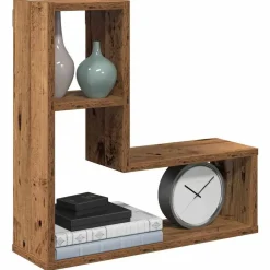 vidaXL Wandschappen kubus 2 st 50x15x50 cm bewerkt hout oud houtkleur