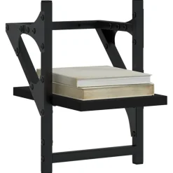 vidaXL Wandschappen met stangen 2 st 20x25x30 cm zwart