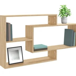 vidaXL Wandschappen 104x20x58,5 cm bewerkt hout sonoma eikenkleurig