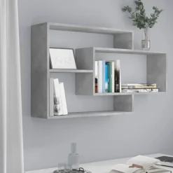 vidaXL Wandschappen 104x20x58,5 cm bewerkt hout betongrijs