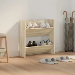 vidaXL Wandschoenenkast 60x18x60 cm spaanplaat sonoma eikenkleurig