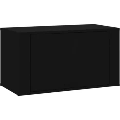 vidaXL Wandschoenenkast 70x35x38 cm bewerkt hout zwart