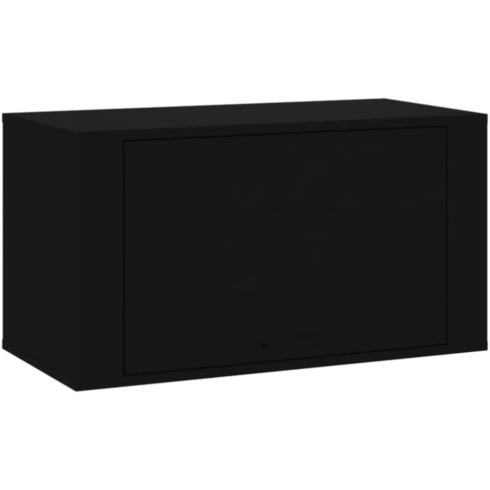 vidaXL Wandschoenenkast 70x35x38 cm bewerkt hout zwart