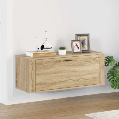 vidaXL Wandschoenenkast 100x35x38 cm bewerkt hout sonoma eiken