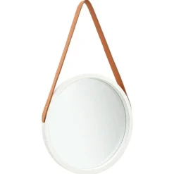 vidaXL Wandspiegel met band 40 cm wit