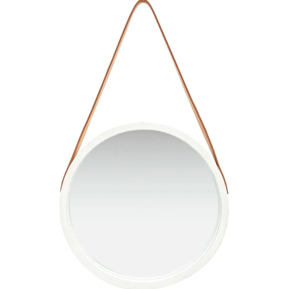 vidaXL Wandspiegel met band 40 cm wit