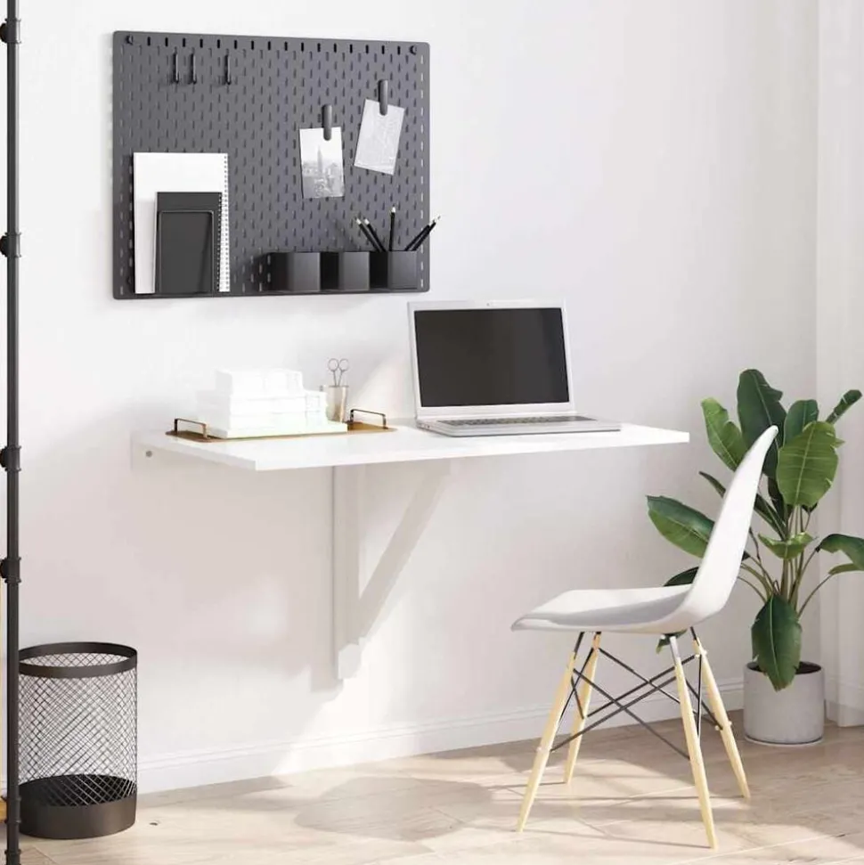 vidaXL Wandtafel inklapbaar 100x60 cm wit