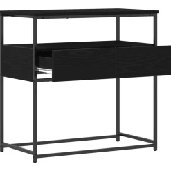 vidaXL Wandtafel met lade Zwart Eiken 75 x 40 x 75 cm Bewerkt hout
