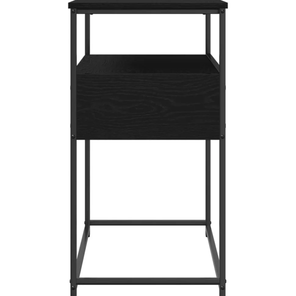 vidaXL Wandtafel met lade Zwart Eiken 75 x 40 x 75 cm Bewerkt hout