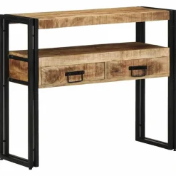 vidaXL Wandtafel met lade Bruin 90 x 33 x 75 cm Massief Mango Hout