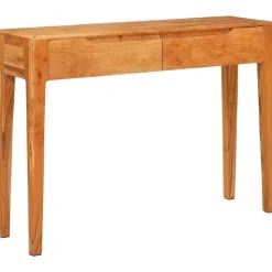 vidaXL Wandtafel met lade Bruin 110 x 30 x 80 cm Massief Acaciahout