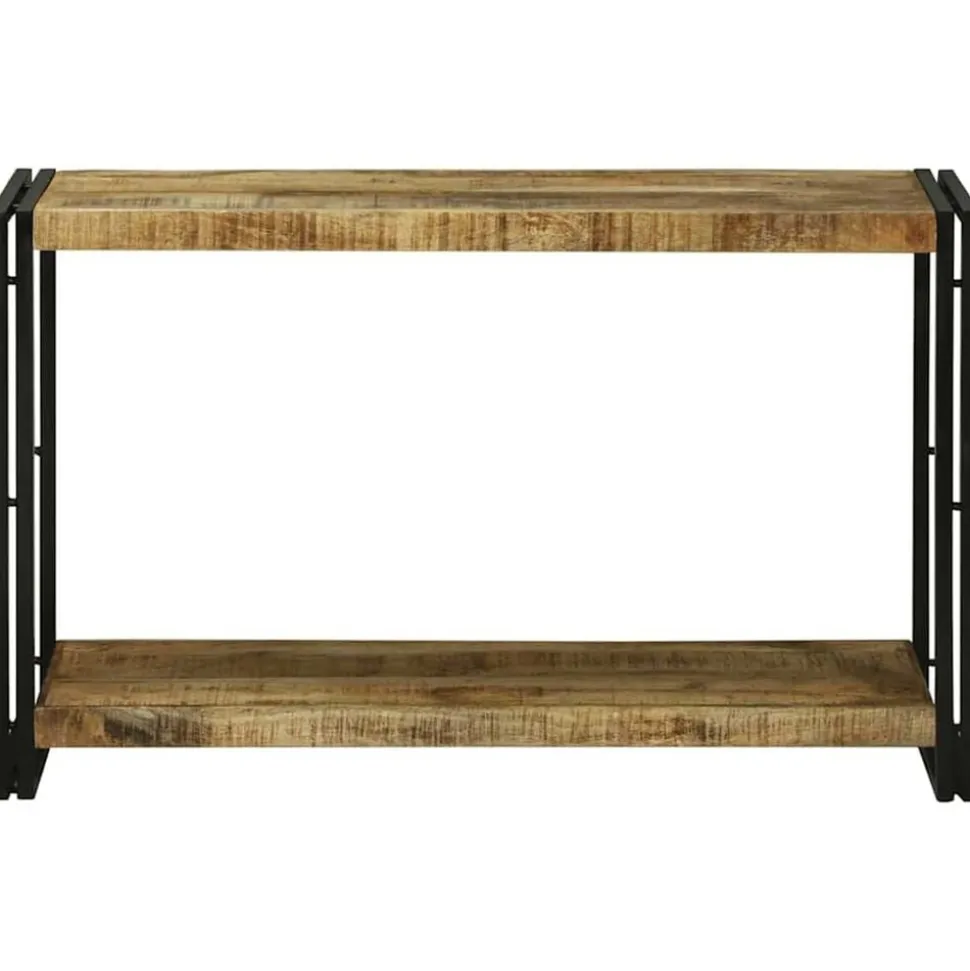 vidaXL Wandtafel met plank Bruin 120 x 33 x 75 cm Massief Mango Hout