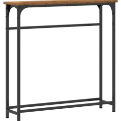 vidaXL Wandtafel met plank Oudhout 75 x 19,5 x 75 cm Bewerkt hout