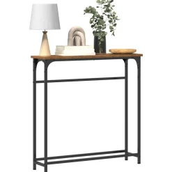 vidaXL Wandtafel met plank Oudhout 75 x 19,5 x 75 cm Bewerkt hout