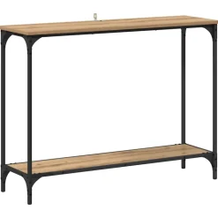 vidaXL Wandtafel met plank artisanaal eikenkleurig 101 x 30.5 x 75 cm