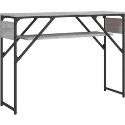 vidaXL Wandtafel met schap 105x30x75 cm bewerkt hout grijs sonoma