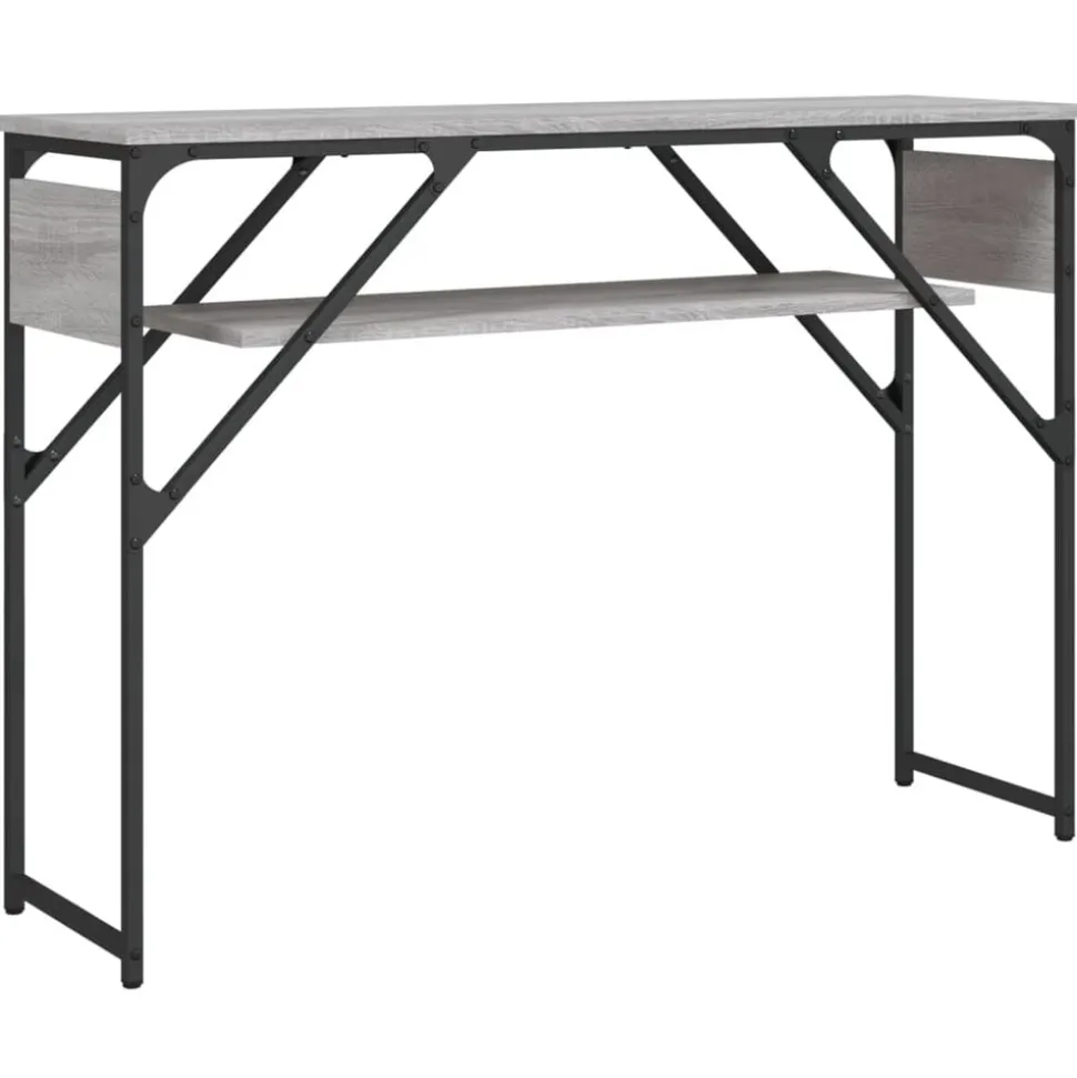 vidaXL Wandtafel met schap 105x30x75 cm bewerkt hout grijs sonoma
