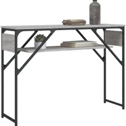 vidaXL Wandtafel met schap 105x30x75 cm bewerkt hout grijs sonoma
