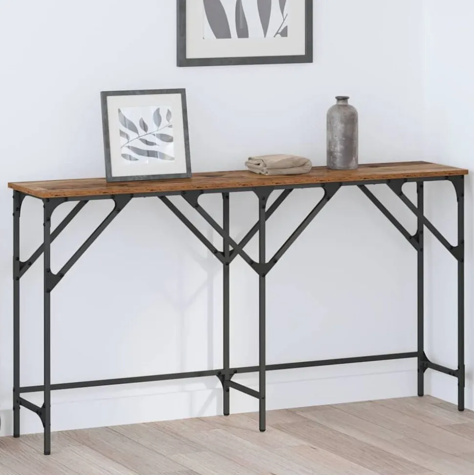 vidaXL Wandtafel Oud Hout 140 x 29 x 75 cm Bewerkt hout