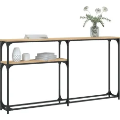 vidaXL Wandtafel 145x22,5x75 cm bewerkt hout sonoma eikenkleurig