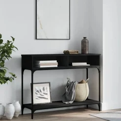 vidaXL Wandtafel 100x30,5x75 cm bewerkt hout zwart