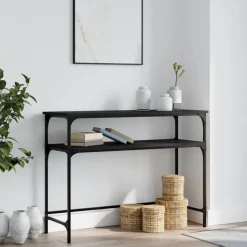 vidaXL Wandtafel 100x35,5x75 cm bewerkt hout zwart