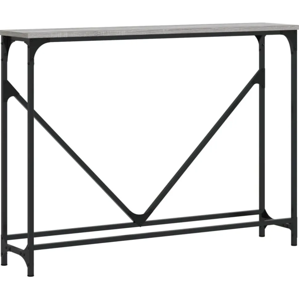 vidaXL Wandtafel 102x22,5x75 cm bewerkt hout grijs sonoma eikenkleurig