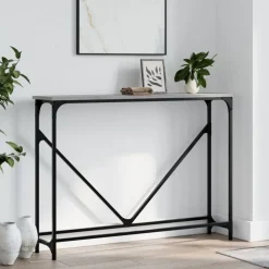 vidaXL Wandtafel 102x22,5x75 cm bewerkt hout grijs sonoma eikenkleurig