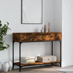 vidaXL Wandtafel 100x34,5x75 cm bewerkt hout gerookt eikenkleurig
