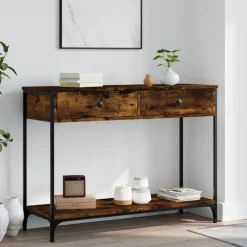 vidaXL Wandtafel 100x34,5x75 cm bewerkt hout gerookt eikenkleurig