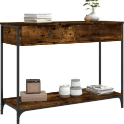 vidaXL Wandtafel 100x34,5x75 cm bewerkt hout gerookt eikenkleurig