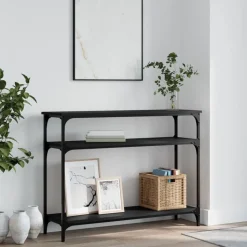 vidaXL Wandtafel 100x29x75 cm bewerkt hout zwart