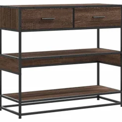 vidaXL Wandtafel 90x35x80 cm bewerkt hout bruin eikenkleur