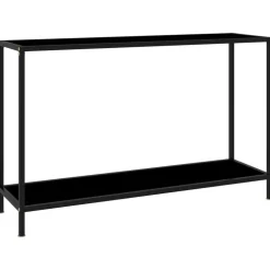 vidaXL Wandtafel 120x35x75 cm gehard glas zwart
