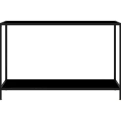 vidaXL Wandtafel 120x35x75 cm gehard glas zwart