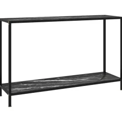 vidaXL Wandtafel 120x35x75 cm gehard glas zwart