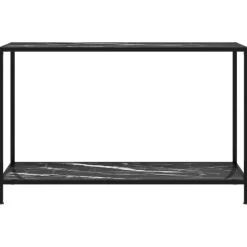 vidaXL Wandtafel 120x35x75 cm gehard glas zwart