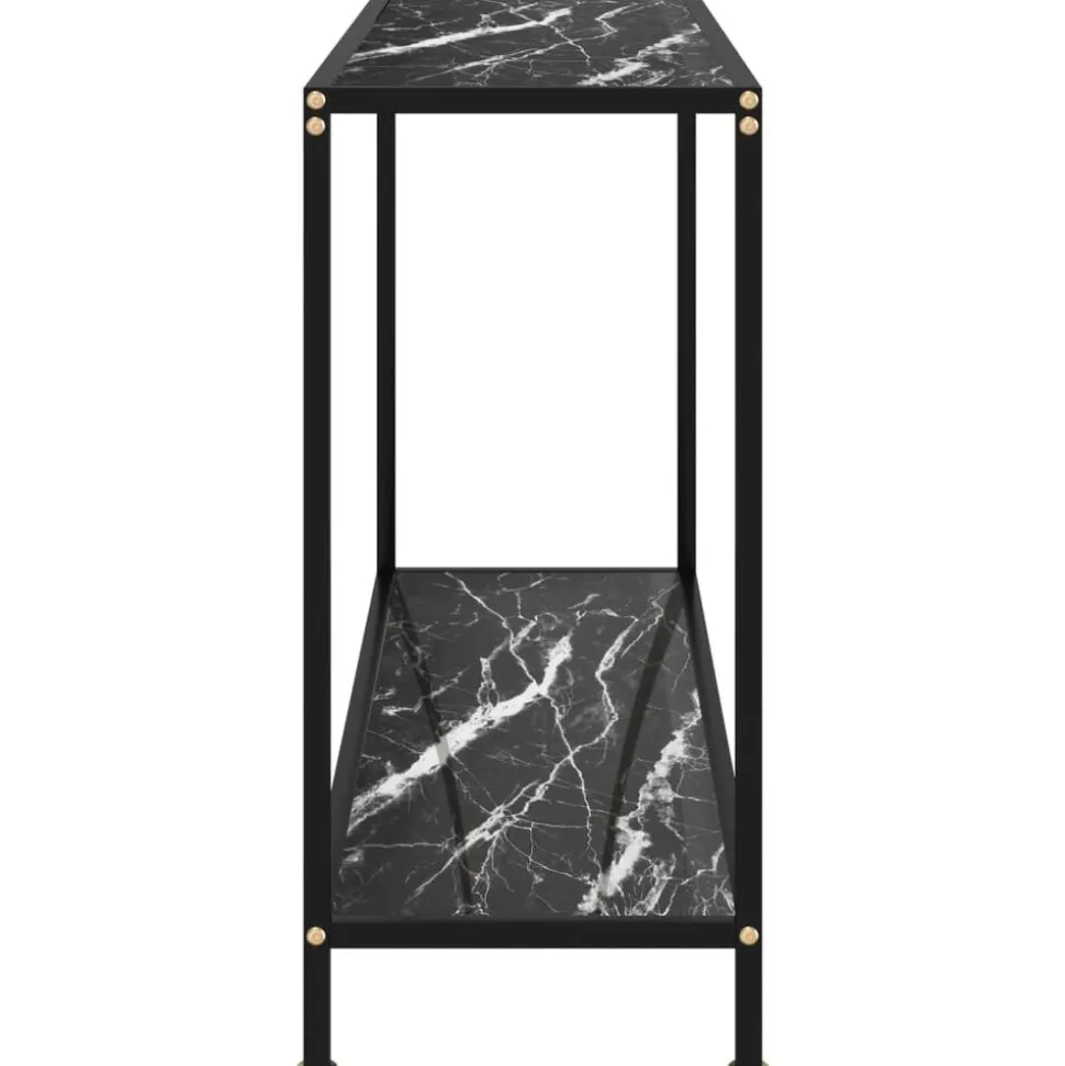 vidaXL Wandtafel 120x35x75 cm gehard glas zwart