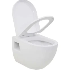 vidaXL Wandtoilet keramiek wit