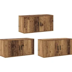 vidaXL Wandtv-kast Set 3 pcs Oud Hout 80 x 34,5 x 40 cm Bewerkt hout