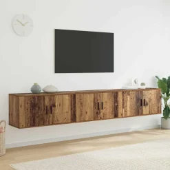 vidaXL Wandtv-kast Set 3 pcs Oud Hout 80 x 34,5 x 40 cm Bewerkt hout