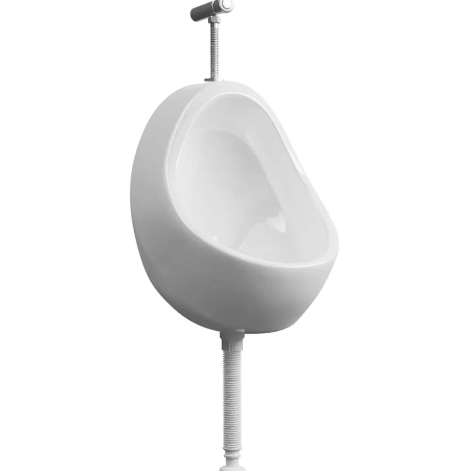 vidaXL Wandurinoir met spoelklep keramiek wit