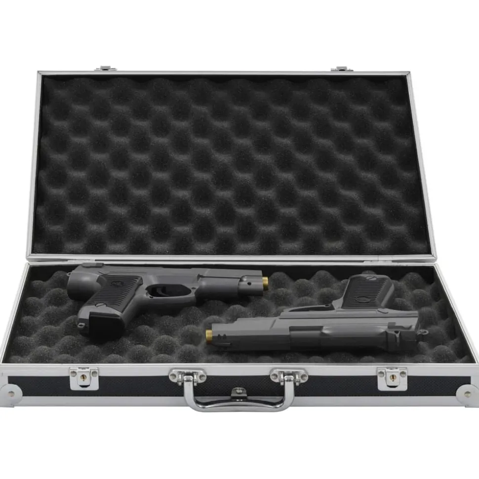 vidaXL Wapenkoffer aluminium ABS zwart