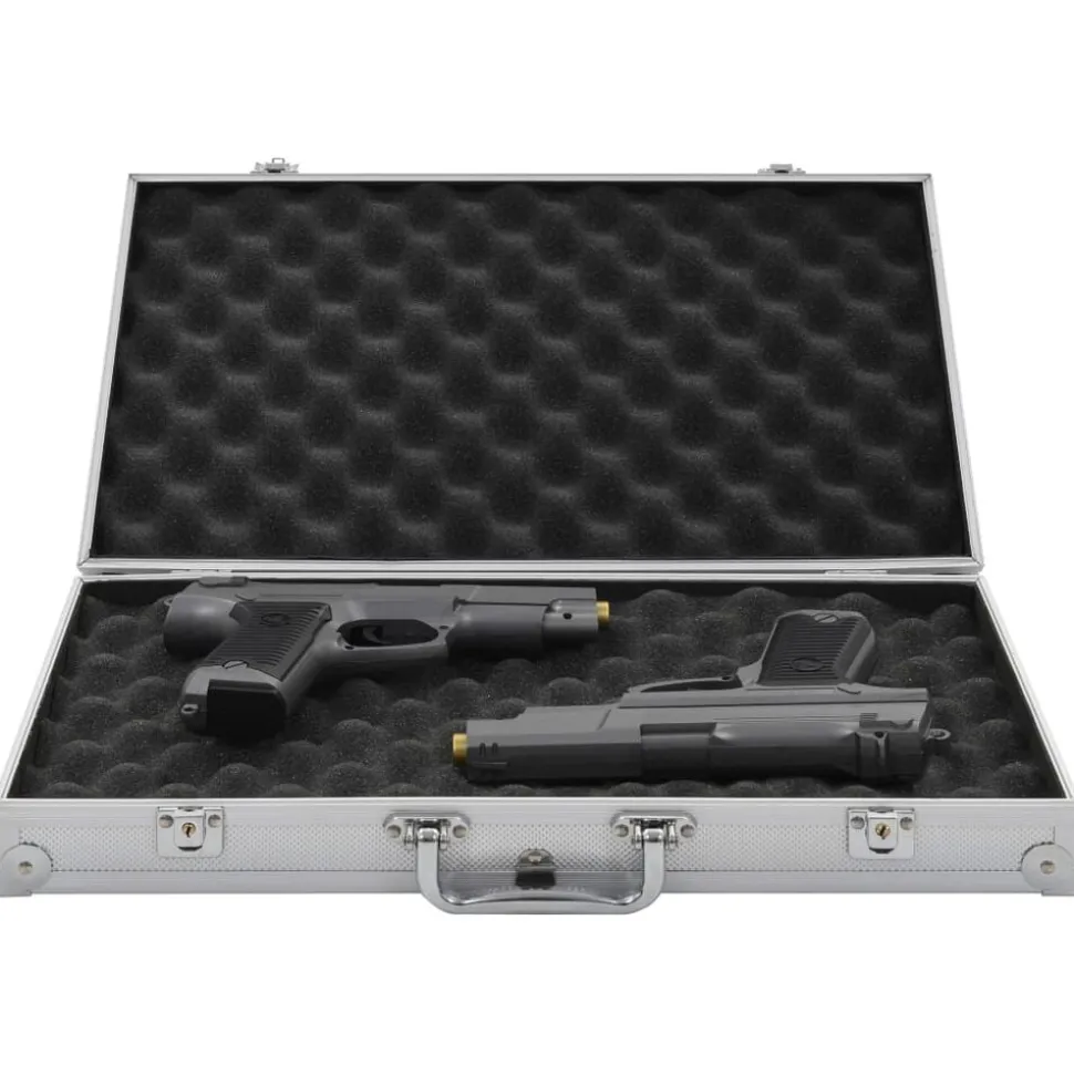 vidaXL Wapenkoffer aluminium ABS zilverkleurig