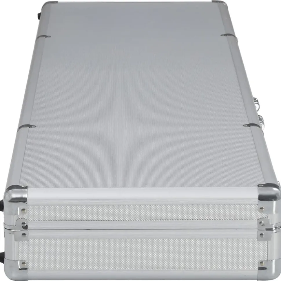 vidaXL Wapenkoffer 134x35x12 cm aluminium zilverkleurig
