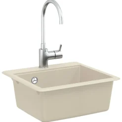 vidaXL Wasbak Beige 470 x 440 mm Graniet