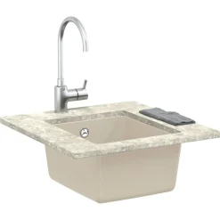 vidaXL Wasbak Beige 370 x 460 mm 80% Kwarts en 20% Hars